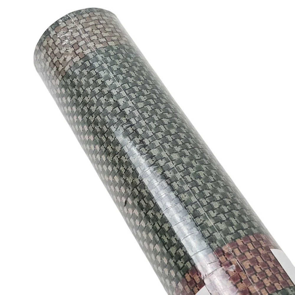 York HC1142 R-01 Wallpaper Textured Green Brown Woven Look Vintage USA 2 Rolls